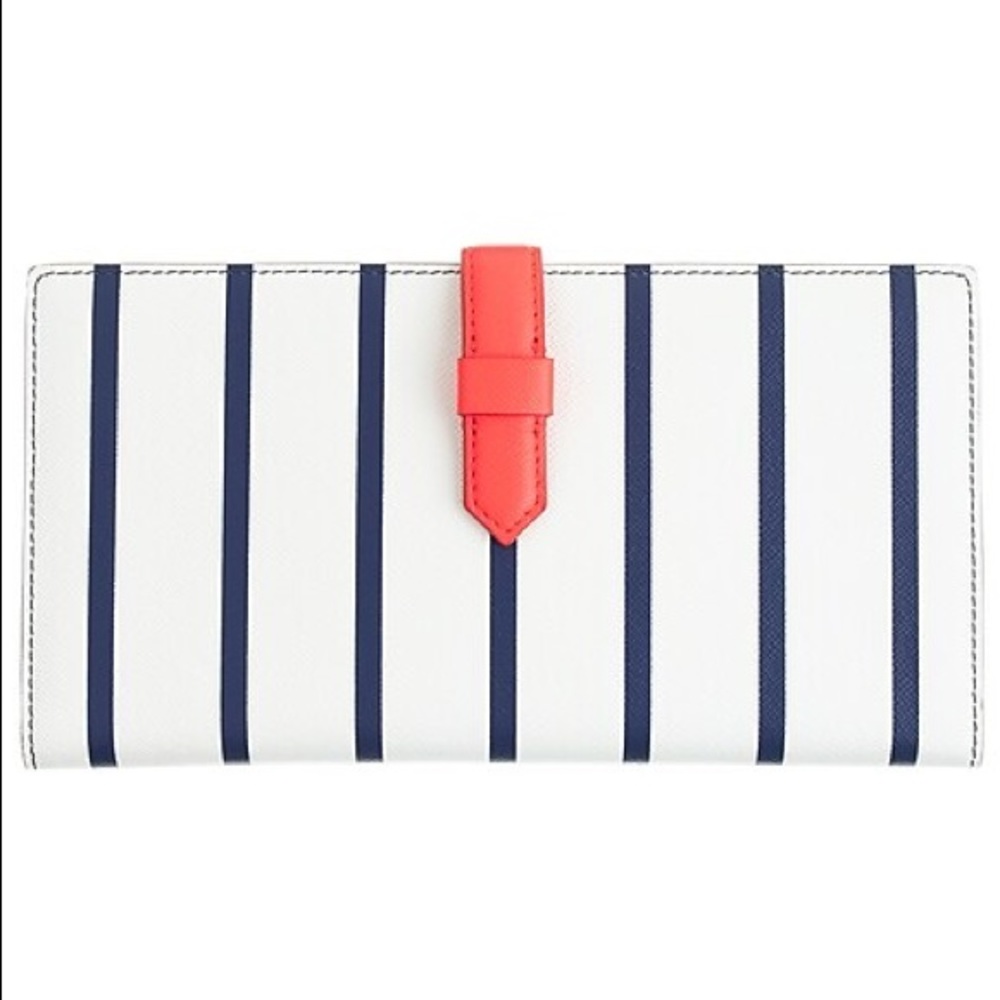 J.Crew Stripe Leather Travel Wallet